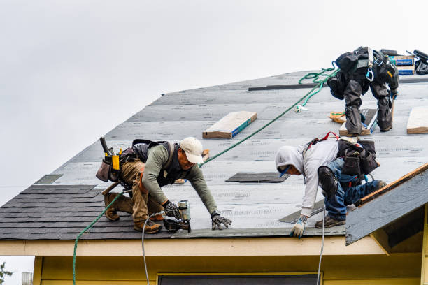 Professional Roofing technician working in Marion, MA